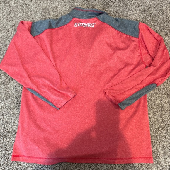 NHL Chicago Blackhawks Pullover 1/4 Zip Up Coral Gray XL/XG Long Sleeve - Picture 6 of 11